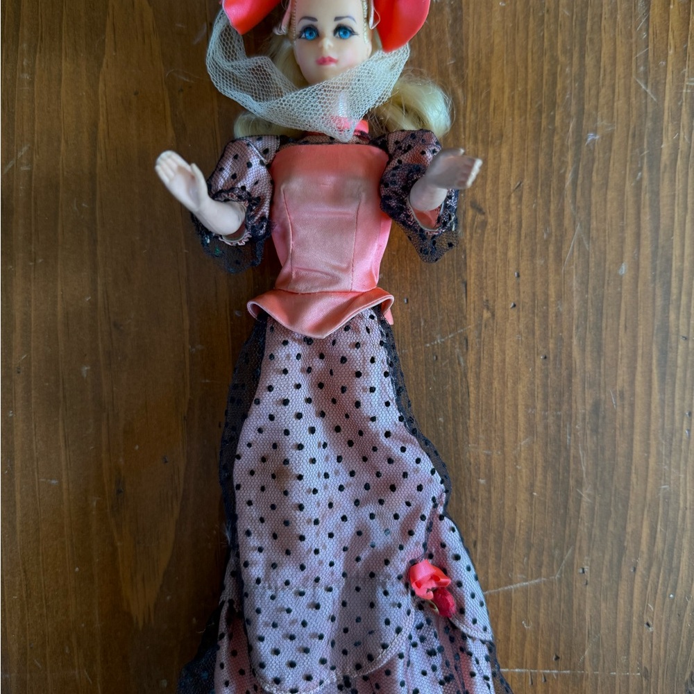 Vintage (1969) “Truly Scrumptious” Pink and Black Polka Dot Dress